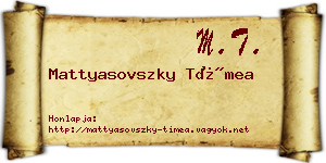 Mattyasovszky Tímea névjegykártya