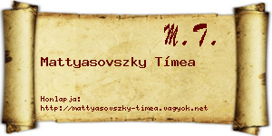 Mattyasovszky Tímea névjegykártya