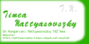 timea mattyasovszky business card